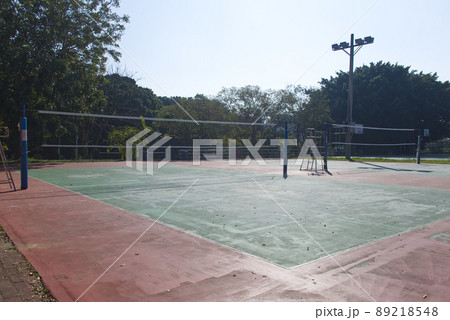 バレーボールコート台湾の屋外 Volleyball court outside in Taiwan 89218548