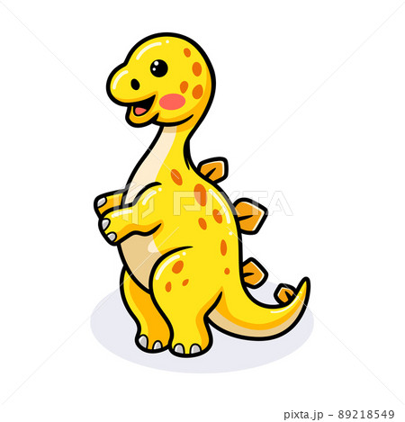 Cute little dinosaur cartoon standing	 89218549