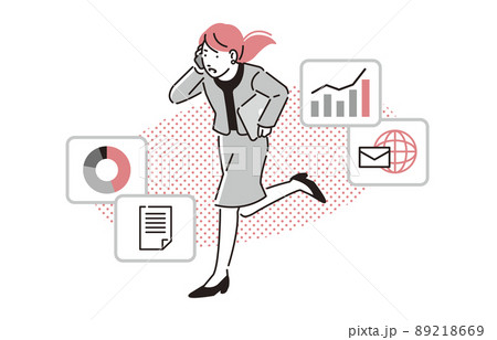 人物 スケジュールに追われるビジネスパーソン女性 89218669