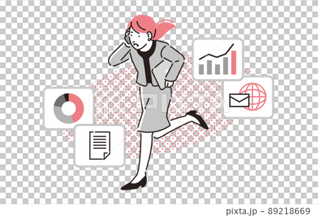 人物 スケジュールに追われるビジネスパーソン女性 89218669