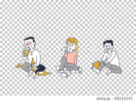 一組喝很多酒的人,一個滑稽的手寫人物矢量圖,一個溫暖的線條畫 一組喝很多酒的人,一個滑稽的手寫人物矢量圖,一個溫暖的線條畫 89219141