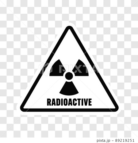 RADIOACTIVEの文字と放射線のシンボルマークが入った三角の警告アイコン - 放射能・放射性物 RADIOACTIVEの文字と放射線のシンボルマークが入った三角の警告アイコン - 放射能・放射性物 89219251