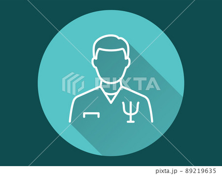 Psychologist icon with long shadow for graphic and web design. 89219635