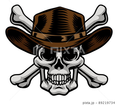 Cowboy Hat Western Skull Pirate Cross Bones Cowboy Hat Western Skull Pirate Cross Bones 89219734