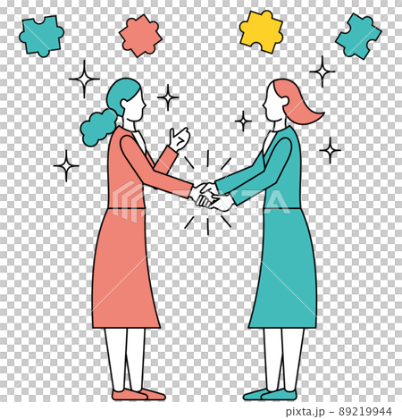 A woman who shakes hands firmly with a business partner A woman who shakes hands firmly with a business partner 89219944