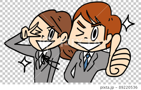 笑顔が眩しい男女学生 89220536