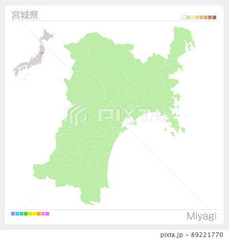 宮城県の地図・Miyagi Map