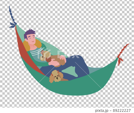 People who enjoy camping activities and hammocks outdoors with their dogs 89222227