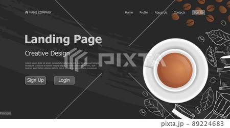 Home page landing page coffee shop web template landing business page digital website landing page design concept - Vector Home page landing page coffee shop web template landing business page digital website landing page design concept - Vector 89224683