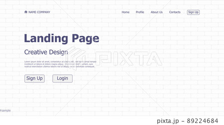 Home page landing white gray web landing page template digital website landing page design concept - Vector Home page landing white gray web landing page template digital website landing page design concept - Vector 89224684