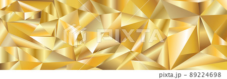 Panoramic luxury background with golden gradient triangles - Vector 89224698