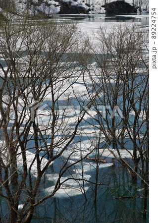 雪流れ　破間川ダム 89224754