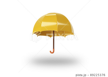 Yellow umbrella on white background. 3d render 89225376