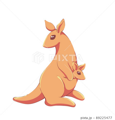 cute kawaii kangaroo family 89225477