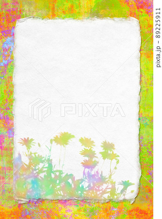 手漉き和紙に写した、花の色シルエット 89225911