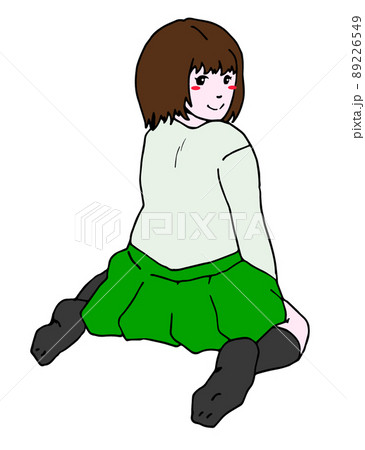 ぺたん座りでふり返る女 ぺたん座りでふり返る女 89226549