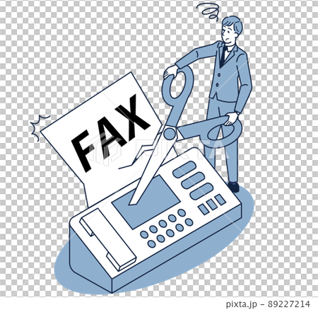 促進傳真刪除的商人的等距插圖 89227214