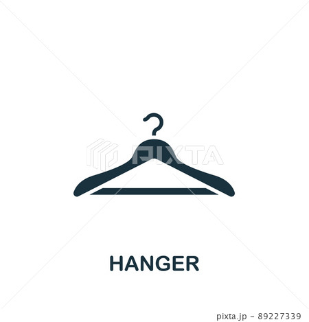 Hanger icon. Monochrome simple Clothes icon for templates, web design and infographics Hanger icon. Monochrome simple Clothes icon for templates, web design and infographics 89227339