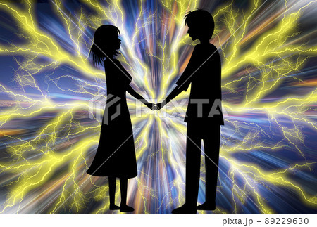 運命の出会い カップル成立 のイラスト素材