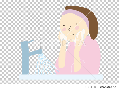 A woman washing her face A woman washing her face 89230872