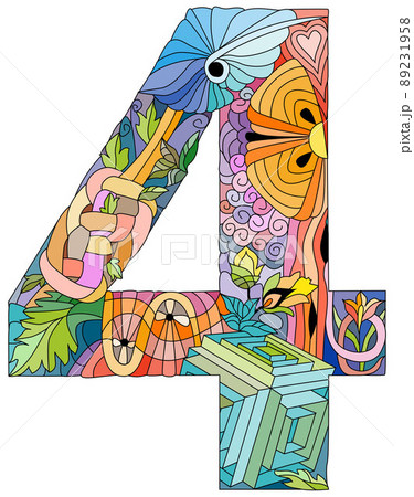 3 number vintage font. Engraving design. Vector illustration. 3 number vintage font. Engraving design. Vector illustration. 89231958