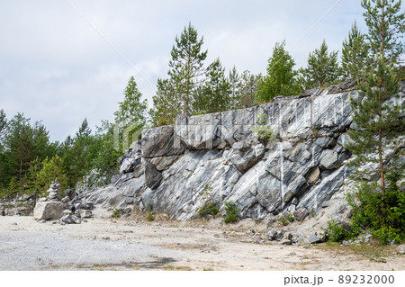 Landscape of former marble quarry on a daytime Landscape of former marble quarry on a daytime 89232000