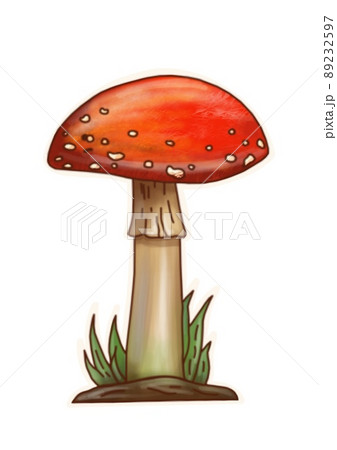 Hand drawing mushrooms on white background clipart 89232597