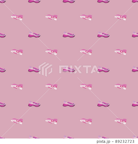 Seamless Pattern With Modern Sneakers のイラスト素材