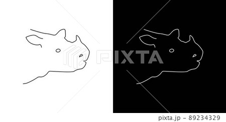 Simple and minimalistic rhino head illustration logo Simple and minimalistic rhino head illustration logo 89234329