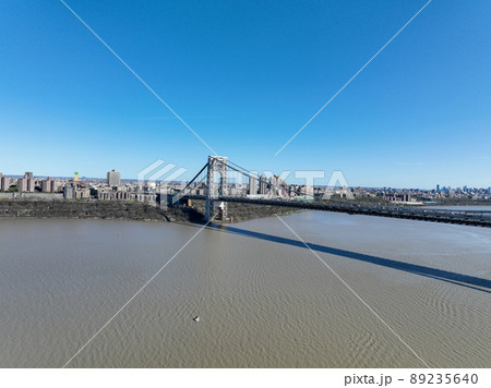 Aerial view of George Washington Bridge in Fort Lee, New Jersey, New York. USA Aerial view of George Washington Bridge in Fort Lee, New Jersey, New York. USA 89235640
