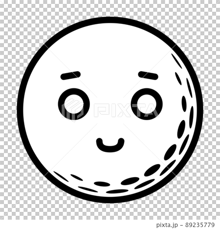 ゴルフボールの白目で笑顔のイラスト ゴルフボールの白目で笑顔のイラスト 89235779
