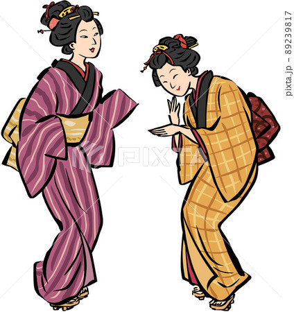和風イメージ　世間話をする女 89239817
