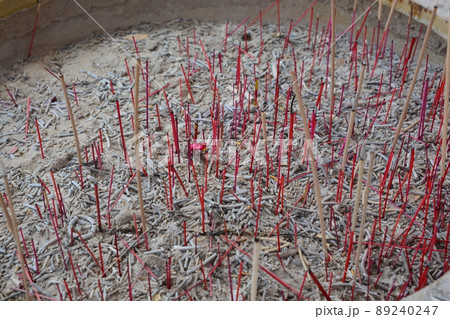 burning of red incense stick at chinese temple burning of red incense stick at chinese temple 89240247