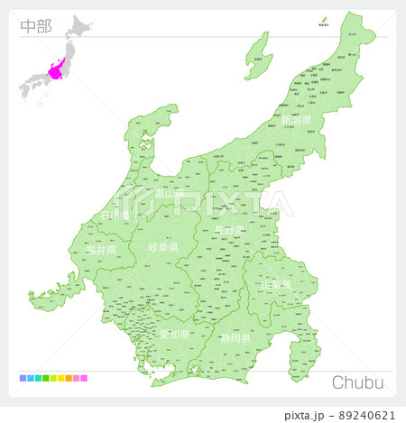 中部の地図・Chubu Map