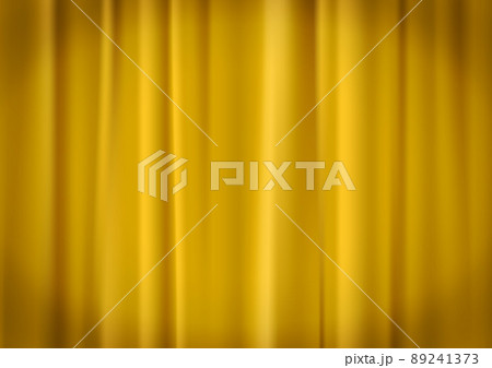 スポットライトが当たっている高級感のある金色のカーテンのイラスト背景素材(ベクターあり) 89241373