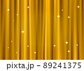 高級感のあるキラキラした金色のカーテンのイラスト背景素材(ベクターあり) 89241375