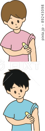 体温計で体温を測る 女性 男性 体温計で体温を測る 女性 男性 89243098