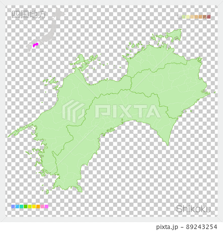四国地方の地図・Shikoku Map 89243254