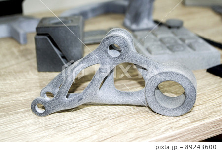 Models printed on 3D printer. Gray objects printed on 3D printer made plastic 89243600