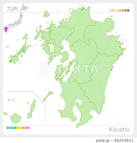 九州地方の地図・Kyushu Map 89243651