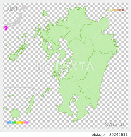九州地方の地図・Kyushu Map 89243651