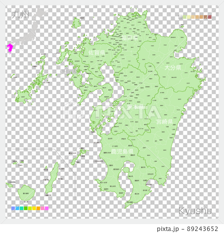 九州地方の地図・Kyushu Map 89243652
