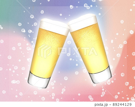 おしゃれなグラスビールで乾杯するイラスト素材 おしゃれなグラスビールで乾杯するイラスト素材 89244129