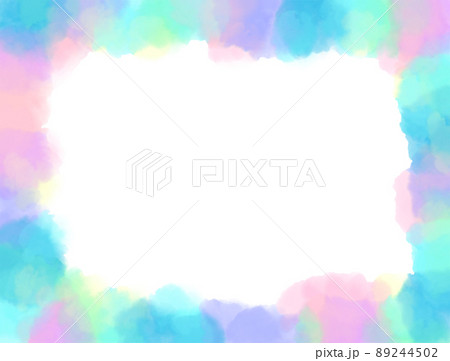 水彩フレーム 虹色のイラスト素材 [89244502] - PIXTA