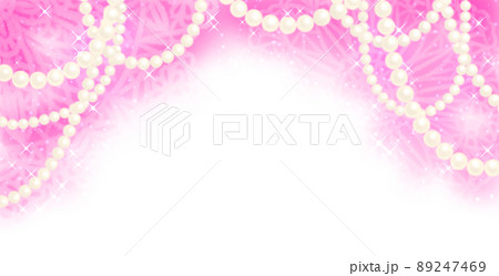 真珠(クリーム色)　フレーム　背景ピンク　テクスチャ無し 89247469