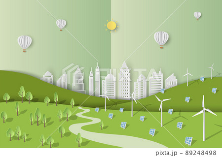 Eco friendly and save the environment conservation concept,green energy and nature landscape background 89248498