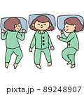 うつ伏せ寝、あおむけ寝、横向き寝のイラスト 89248907
