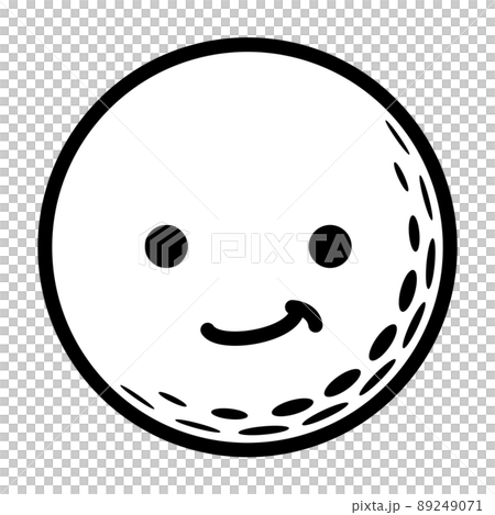 Illustration of a grinning smile on a golf ball Illustration of a grinning smile on a golf ball 89249071