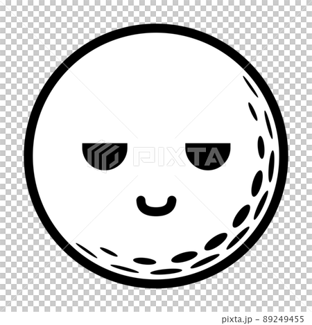 ゴルフボールのいたずらな笑顔のイラスト ゴルフボールのいたずらな笑顔のイラスト 89249455