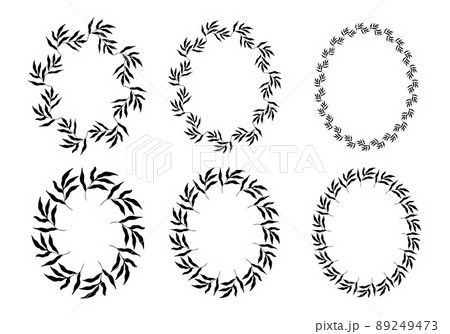 set of oval botanical frames. Vector Illustration  89249473
